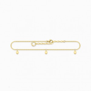 Thomas Sabo Anklet Discs Gold Reťazový Popruh Damske Žlté Zlate Strieborne | SK-13IMNSLYA