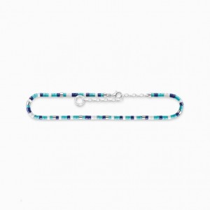 Thomas Sabo Anklet With Blue Stones Reťazový Popruh Damske Strieborne | SK-26PVRMTQH