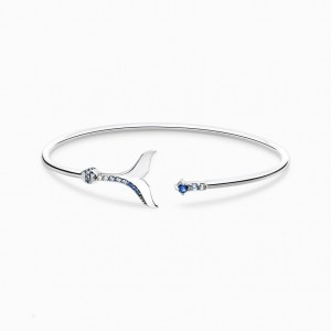 Thomas Sabo Bangle Tail Fin With Blue Stones Náramky Damske Strieborne | SK-17DPAEWRO