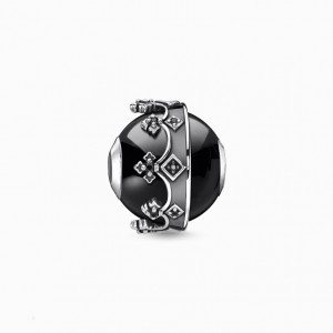 Thomas Sabo Bead Crown Black Beads Panske Strieborne | SK-49SJRZWNT