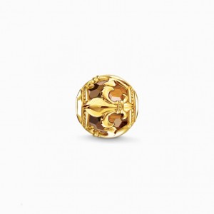 Thomas Sabo Bead Fleur-De-Lis Beads Panske Žlté Zlate Strieborne | SK-54NWCIBZL