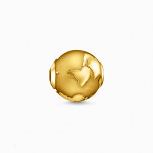 Thomas Sabo Bead Globe Gold Beads Panske Žlté Zlate Strieborne | SK-92HDISEFN