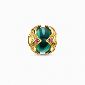 Thomas Sabo Bead Green Stone Gold Beads Damske Žlté Zlate Strieborne | SK-49NHVMPKB