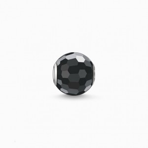 Thomas Sabo Bead Obsidian Faceted Beads Damske Strieborne | SK-39OSLPEFZ