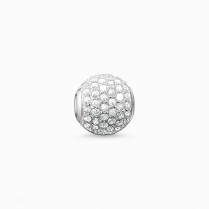 Thomas Sabo Bead White Pavé Beads Damske Strieborne | SK-61XZDLMBE