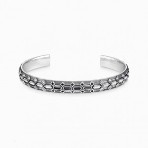 Thomas Sabo Blackened Silver Bangle Crocodile Shell With Black Stones Náramky Damske Strieborne | SK-31NWCZUKX