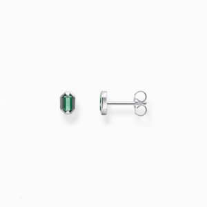 Thomas Sabo Blackened Silver Ear Studs With Crocodile Eyes And Green Stones Puzetove Nausnice Damske Strieborne | SK-86XJMSGPO