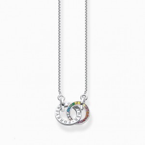 Thomas Sabo Blackened Silver Necklace Together With Two Rings And Coloured Stones Nahrdelnik Damske Strieborne | SK-67EFQPRUO