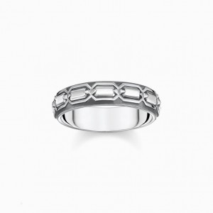 Thomas Sabo Blackened Silver Ring Crocodile Shell Prstene Panske Strieborne | SK-35QJNGZYU
