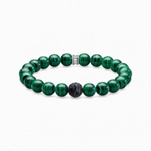 Thomas Sabo Bracelet Black Cat Green Naramok Damske Strieborne | SK-62WBSPNKU