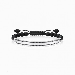Thomas Sabo Bracelet Black Naramok Panske Strieborne | SK-81LVFOTKC