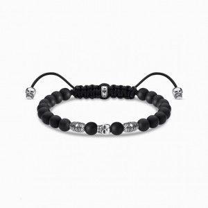Thomas Sabo Bracelet Black Skull Naramok Damske Strieborne | SK-92PYJWVDM
