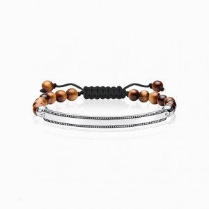 Thomas Sabo Bracelet Brown Naramok Damske Strieborne | SK-71GDWETBK