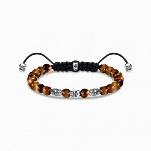 Thomas Sabo Bracelet Brown Skull Naramok Damske Strieborne | SK-07YBJKCDG