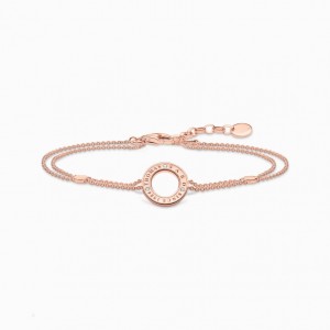 Thomas Sabo Bracelet Circle With White Stones Rose Gold Plated Naramok Damske Ruzove Zlate Strieborne | SK-59TIVPQRU