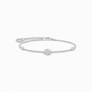Thomas Sabo Bracelet Cloverleaf With Stones Silver Naramok Damske Strieborne | SK-89INGZTJH