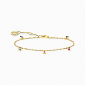 Thomas Sabo Bracelet Colourful Stones, Gold Naramok Damske Žlté Zlate Strieborne | SK-82BGPUVEO