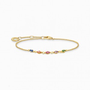 Thomas Sabo Bracelet Colourful Stones, Gold Naramok Damske Žlté Zlate Strieborne | SK-69ESZCXQW