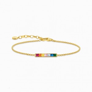 Thomas Sabo Bracelet Colourful Stones Gold Naramok Damske Žlté Zlate Strieborne | SK-82REPLAIH