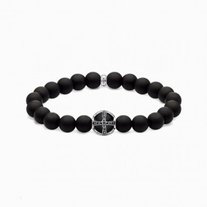 Thomas Sabo Bracelet Cross Black Naramok Panske Strieborne | SK-24SBYHRUL