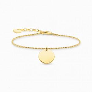 Thomas Sabo Bracelet Disc Gold Naramok Damske Žlté Zlate Strieborne | SK-49YFCPQBI