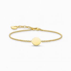 Thomas Sabo Bracelet Disc Gold Naramok Damske Žlté Zlate Strieborne | SK-02RNLYVBJ