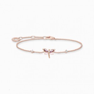 Thomas Sabo Bracelet Dragonfly With Stones Rose Gold Naramok Damske Ruzove Zlate Strieborne | SK-67AYCRLGI