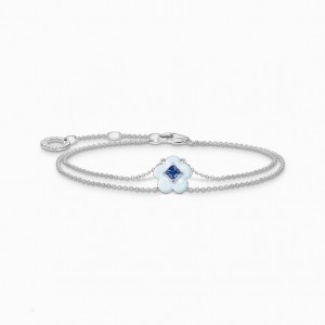 Thomas Sabo Bracelet Flower With Blue Stone Silver Naramok Damske Strieborne | SK-61OFWHJLA