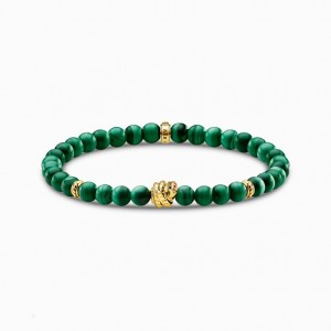 Thomas Sabo Bracelet Green Stones With Snake Naramok Damske Žlté Zlate Strieborne | SK-21DVZJMXE