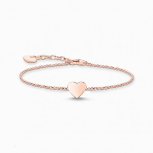 Thomas Sabo Bracelet Heart Rose Gold Naramok Damske Ruzove Zlate Strieborne | SK-90RHIWESB