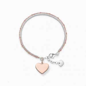 Thomas Sabo Bracelet Heart Rose Gold Silver Naramok Damske Ruzove Zlate Strieborne | SK-95YJEQRUI