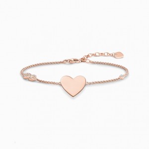 Thomas Sabo Bracelet Heart With Infinity Naramok Damske Ruzove Zlate Strieborne | SK-28PYVECLO