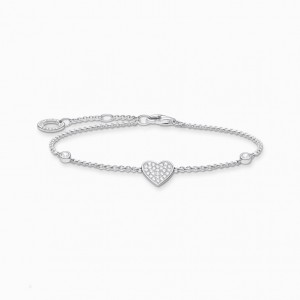 Thomas Sabo Bracelet Heart With Stones Silver Naramok Damske Strieborne | SK-93MKESUYT