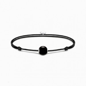 Thomas Sabo Bracelet Karma Secret With Black Obsidian Bead Polished Naramok Damske Strieborne | SK-70ARFMKEG