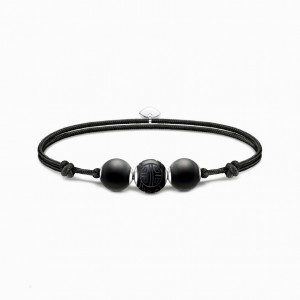 Thomas Sabo Bracelet Karma Secret With Black Obsidian Beads Matt Naramok Damske Strieborne | SK-04RFVHWGL