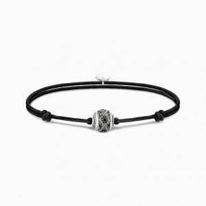 Thomas Sabo Bracelet Karma Secret With Black Infinity Bead Naramok Damske Strieborne | SK-10LZWSFGK