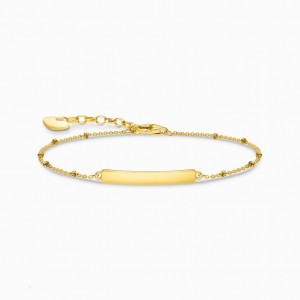 Thomas Sabo Bracelet Klasické Dots Gold Naramok Damske Žlté Zlate Strieborne | SK-52XEIVPNO