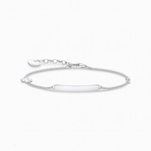 Thomas Sabo Bracelet Klasické With Cloverleaf And White Stone Naramok Damske Strieborne | SK-01LBITVCD