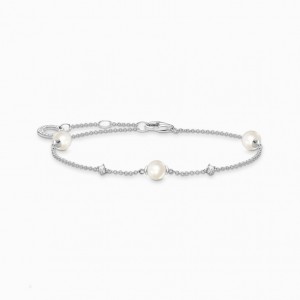 Thomas Sabo Bracelet Pearls With White Stones Silver Naramok Damske Strieborne | SK-85BLVJKMG