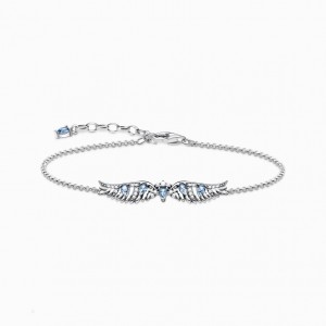 Thomas Sabo Bracelet Phoenix Wing With Blue Stones Silver Naramok Damske Strieborne | SK-38PHZRTBW