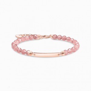 Thomas Sabo Bracelet Pink Pearls Rosegold Naramok Damske Ruzove Zlate Strieborne | SK-65KGBYHAZ