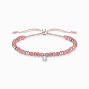 Thomas Sabo Bracelet Pink Pearls With White Stone Naramok Damske Strieborne | SK-15NKHGLXU