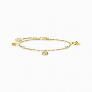 Thomas Sabo Bracelet Shells And White Stones Gold Naramok Damske Žlté Zlate Strieborne | SK-27CISERGX