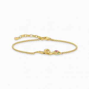 Thomas Sabo Bracelet Snake Gold Naramok Damske Žlté Zlate Strieborne | SK-50CENRFHJ