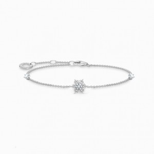 Thomas Sabo Bracelet Snowflake With White Stones Silver Naramok Damske Strieborne | SK-98VIHLMSG