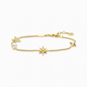 Thomas Sabo Bracelet Stars Gold Naramok Damske Žlté Zlate Strieborne | SK-45RSIFGTX