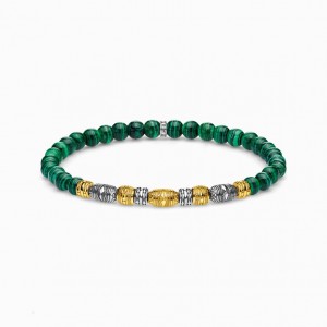 Thomas Sabo Bracelet Two-Tone Lucky Charm, Green Naramok Panske Žlté Zlate Strieborne | SK-51NAIMHWF