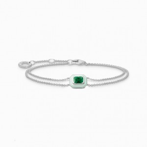 Thomas Sabo Bracelet With Green Stone Silver Naramok Damske Strieborne | SK-93LKECPVZ
