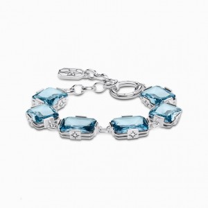 Thomas Sabo Bracelet With Large Aquamarine-Coloured Stones Silver Naramok Damske Strieborne | SK-67YEPHVCN