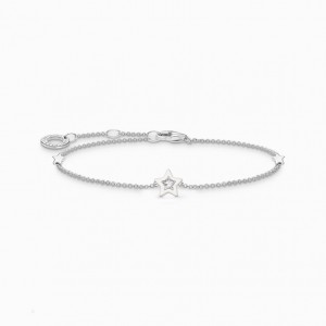 Thomas Sabo Bracelet With Star Charms And White Stones Silver Naramok Damske Strieborne | SK-93JWDYGBV